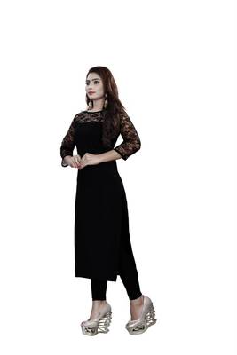 Multicolor plain crepe ethnic-kurtis 3