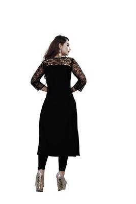 Multicolor plain crepe ethnic-kurtis 4