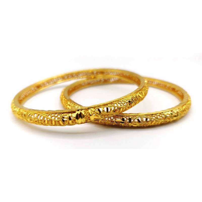 Gold Plated Designer Bangles Set Of 2