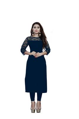 Multicolor plain crepe ethnic-kurtis 1