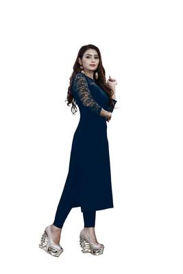 Multicolor plain crepe ethnic-kurtis 2
