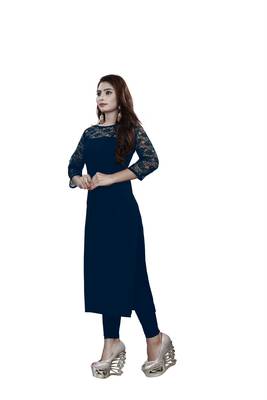 Multicolor plain crepe ethnic-kurtis 3