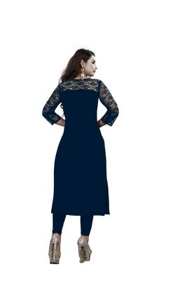 Multicolor plain crepe ethnic-kurtis 4