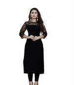 Multicolor plain crepe ethnic-kurtis