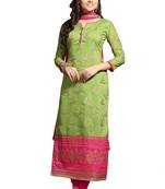 Green Party Wear Chudidar Salwar Kameez Suit Material for women