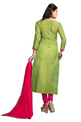 Green Party Wear Chudidar Salwar Kameez Suit Material for women 2