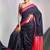 Midnight Blue Dupion Silk Saree With Allover Butta And Dual Border & Zari Pallu