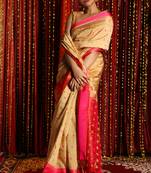 Canary Yellow Dupion Silk Saree With Allover Butta And Dual Border & Zari Pallu