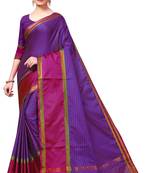 Pink plain cotton silk saree with blouse