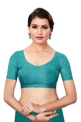 Chiku plain georgette saree with blouse 4
