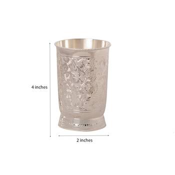 German Silver 2 Glass Set with Velvet Box 4