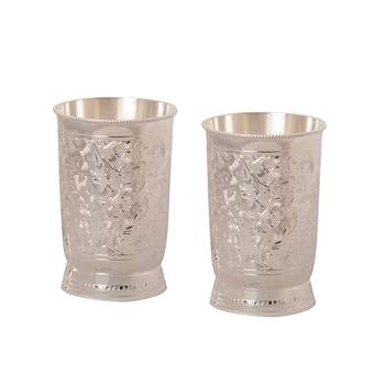 German Silver 2 Glass Set with Velvet Box 5