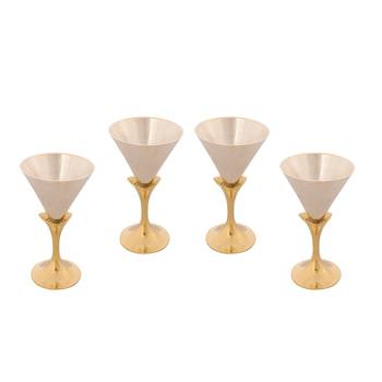 German Silver Elegant Wine Glass Set of 4 with Velvet Box 2