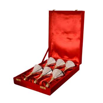 German Silver Exquisite Wine Glass Set of 6 with Velvet Box 2
