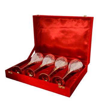 German Silver Elegant Wine Glass Set of 4 with Velvet Box 2