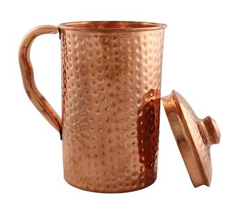 Hammered Copper Jug Pitcher for regular use of Drinking water, Yoga & Health Benefits, 1700 ML 1