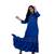 Women's Floral Blue A line Frill rayon Embroidered Kurta