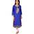 Royal Blue rayon Embroidered Straight Kurti for women