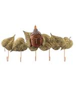 Buddha Head with Green Leaves Wrought Iron Key Holder