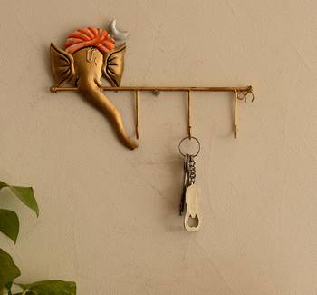Wrought Iron Lord Ganesha Key Holder 1
