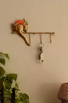 Wrought Iron Lord Ganesha Key Holder