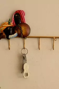 Radha Krishna Wrought Iron Key Holder