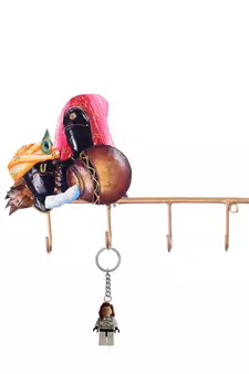 Radha Krishna Wrought Iron Key Holder