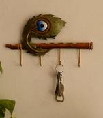 Wrought Iron Mor Pankh Key Holder