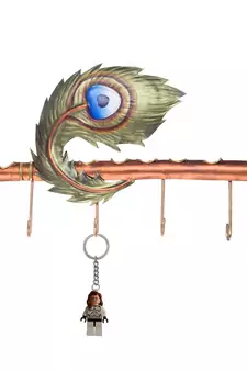 Wrought Iron Mor Pankh Key Holder