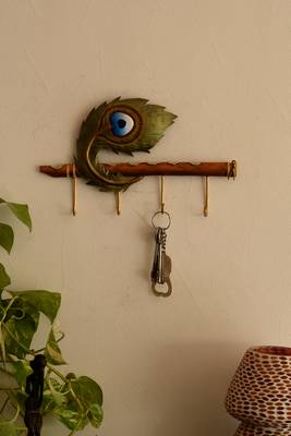 Wrought Iron Mor Pankh Key Holder 4