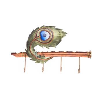 Wrought Iron Mor Pankh Key Holder 5