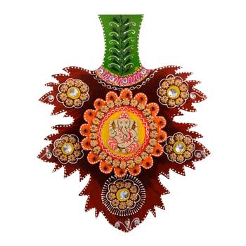 Wooden Papier Mache Decorative Lord Ganesha Key Holder 1