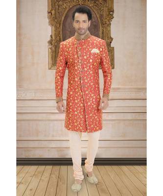 red embroidered bengal handloom indo western dresses 1