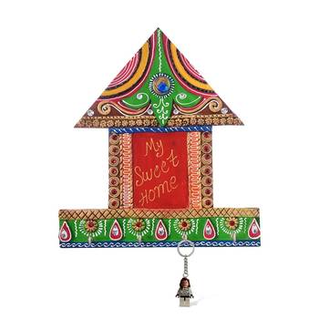 My Sweet home Hut Shape Papier-Mache Wooden Keyholder 2