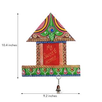 My Sweet home Hut Shape Papier-Mache Wooden Keyholder 3