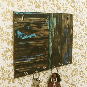 Painting Theme Wooden Key Holder with 6 Hooks 1