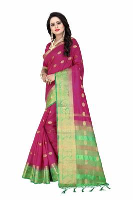 Wine printed silk saree with blouse 1