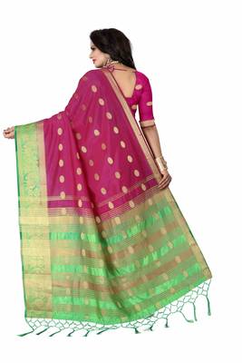 Wine printed silk saree with blouse 2