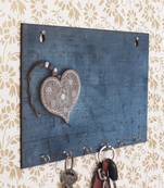 Heart Theme Wooden Key Holder with 6 Hooks