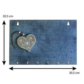 Heart Theme Wooden Key Holder with 6 Hooks 3