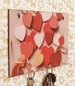 Heart Theme Wooden Key Holder with 6 Hooks