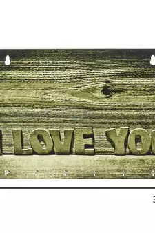 Abstract Theme Wooden Key Holder with 6 Hooks
