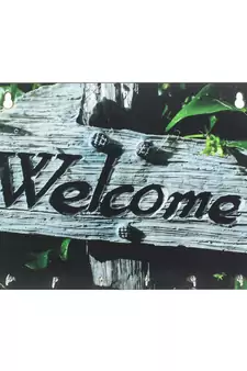 Welcome Theme Wooden Key Holder with 6 Hooks