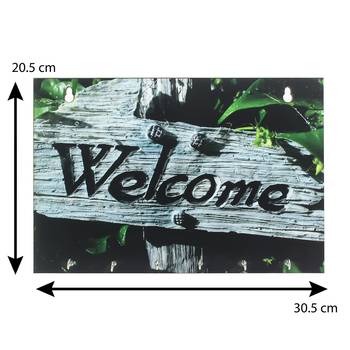 Welcome Theme Wooden Key Holder with 6 Hooks 3