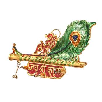 Jai Shree Krishna Key Holder With 3 Hooks 5