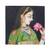 Rajasthani Ragini Lady With Lotus In Hand Painting On Marble Square Tile