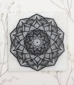 Abstract Rangoli Art Painting On Marble Square Tile
