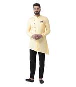Beige Plain Pure Cotton Kurta Pajama