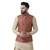 Maroon Printed Linen Nehru Jacket