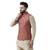 Maroon Printed Linen Nehru Jacket